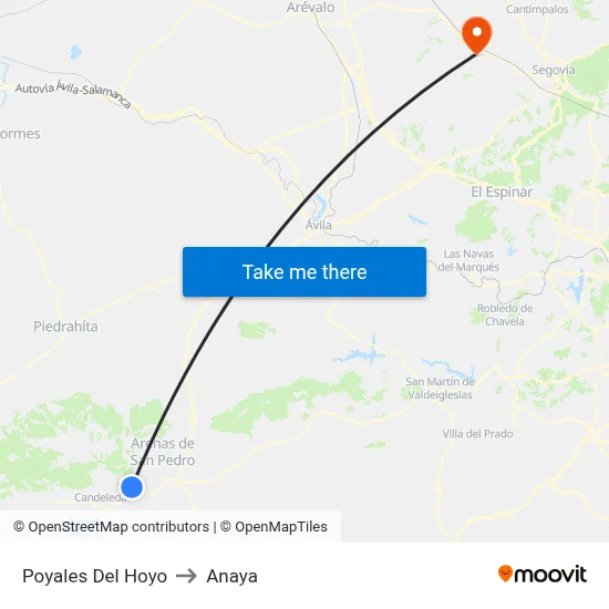 Poyales Del Hoyo to Anaya map