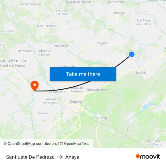 Santiuste De Pedraza to Anaya map