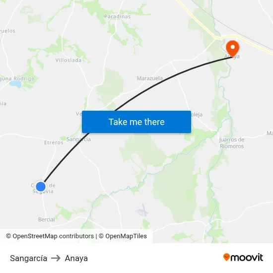 Sangarcía to Anaya map