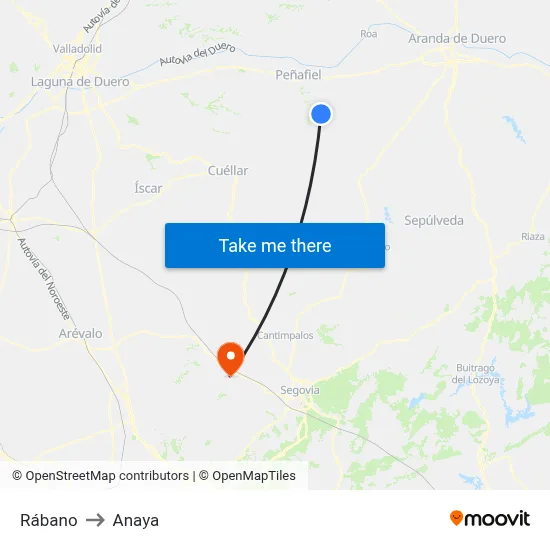 Rábano to Anaya map