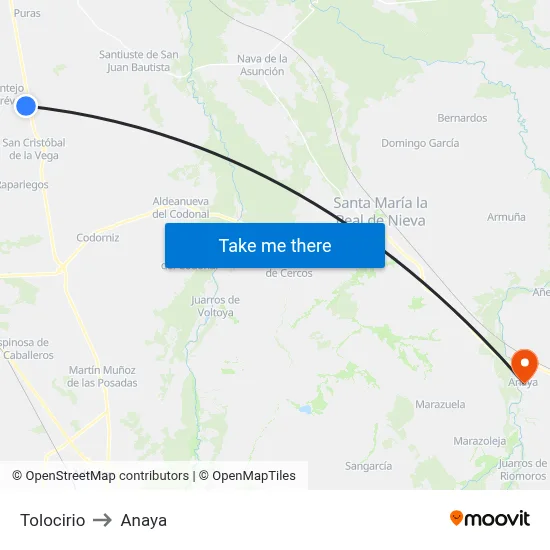 Tolocirio to Anaya map