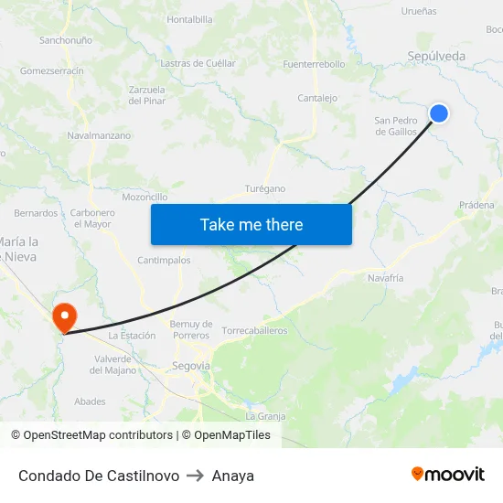 Condado De Castilnovo to Anaya map