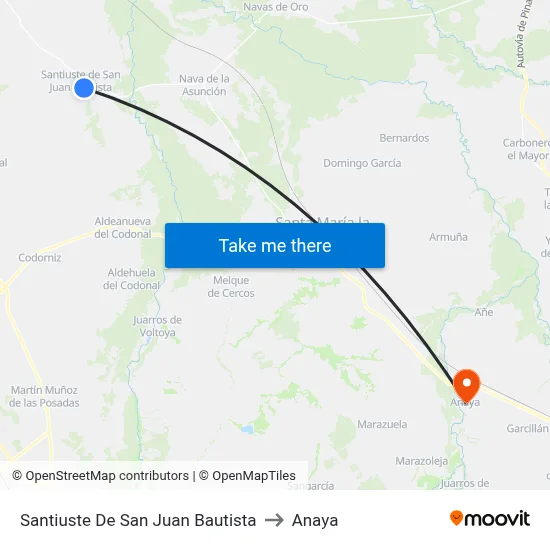 Santiuste De San Juan Bautista to Anaya map