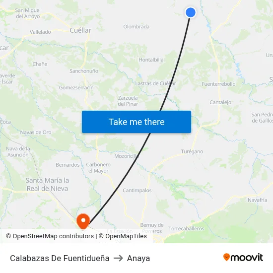 Calabazas De Fuentidueña to Anaya map