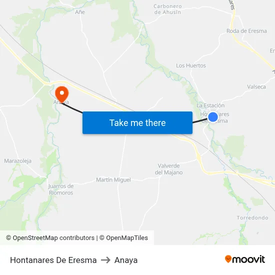 Hontanares De Eresma to Anaya map