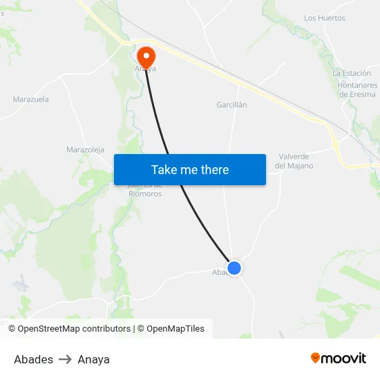 Abades to Anaya map