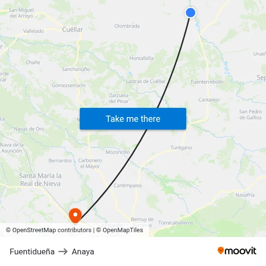 Fuentidueña to Anaya map