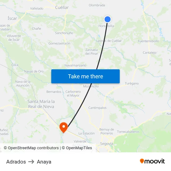 Adrados to Anaya map
