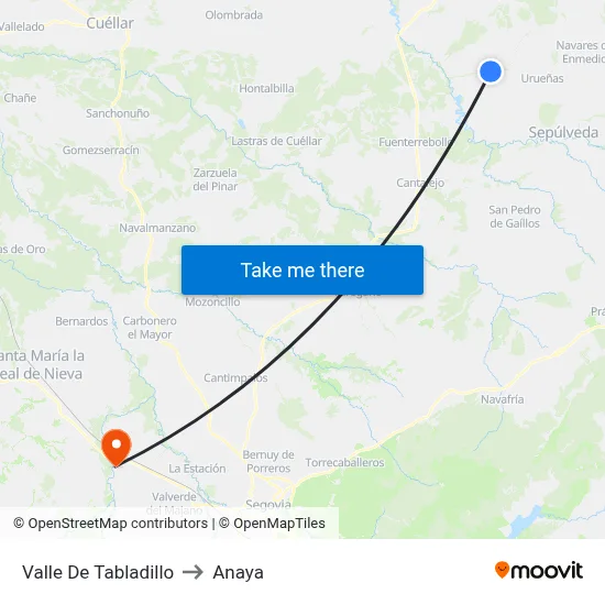 Valle De Tabladillo to Anaya map
