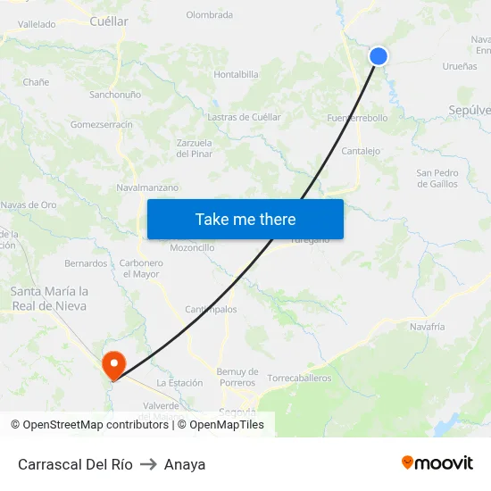 Carrascal Del Río to Anaya map