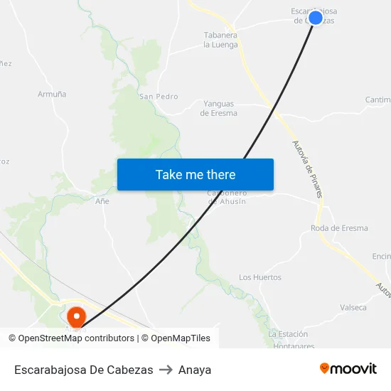 Escarabajosa De Cabezas to Anaya map