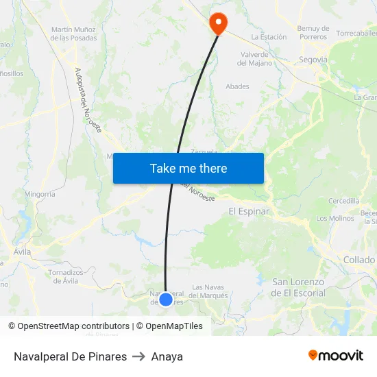 Navalperal De Pinares to Anaya map