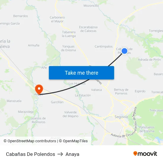Cabañas De Polendos to Anaya map