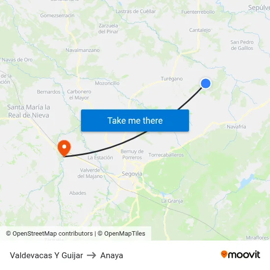 Valdevacas Y Guijar to Anaya map