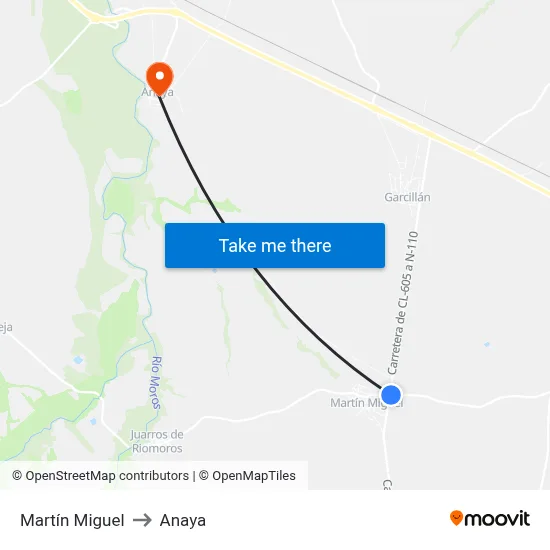 Martín Miguel to Anaya map