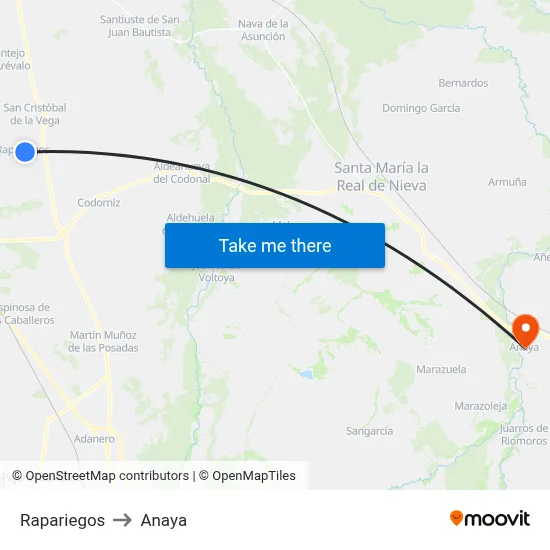 Rapariegos to Anaya map