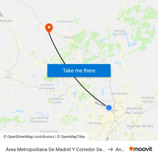 Área Metropolitana De Madrid Y Corredor Del Henares to Anaya map