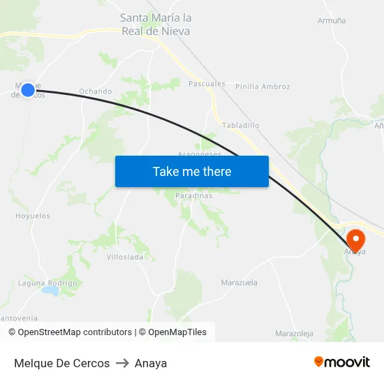 Melque De Cercos to Anaya map