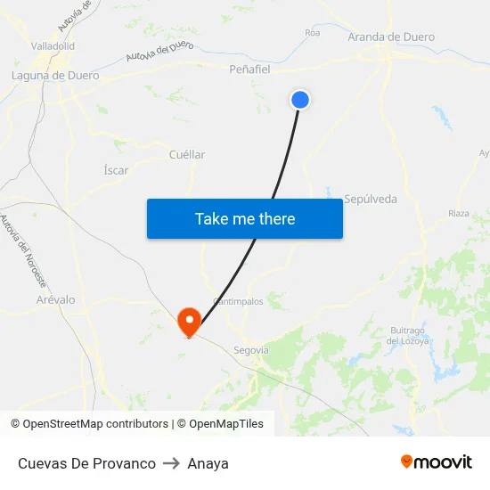 Cuevas De Provanco to Anaya map