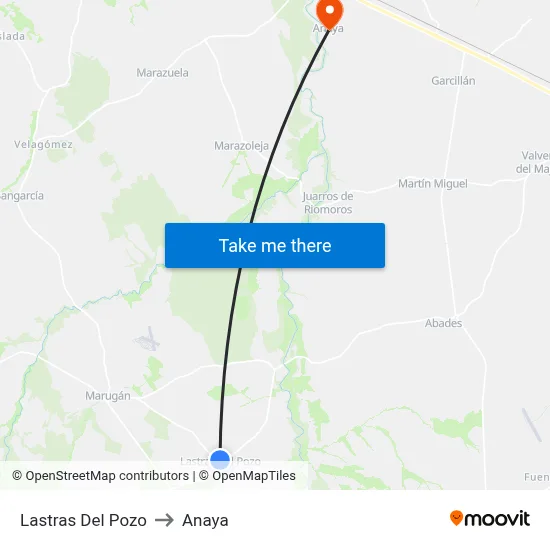 Lastras Del Pozo to Anaya map