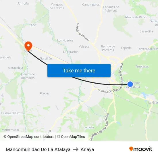 Mancomunidad De La Atalaya to Anaya map