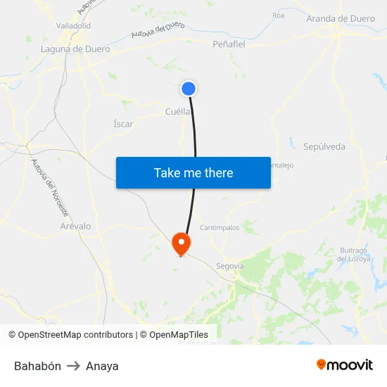 Bahabón to Anaya map