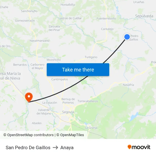 San Pedro De Gaíllos to Anaya map