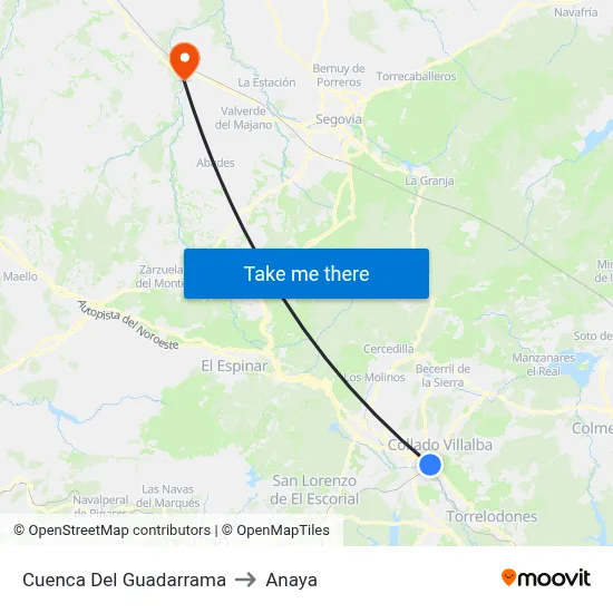 Cuenca Del Guadarrama to Anaya map
