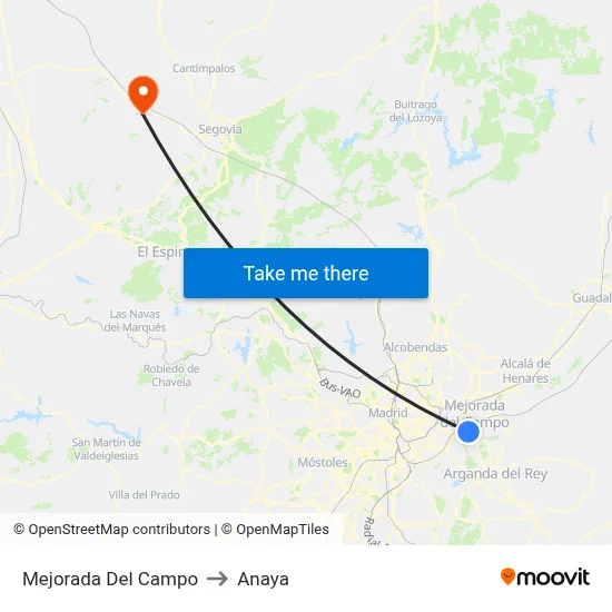 Mejorada Del Campo to Anaya map