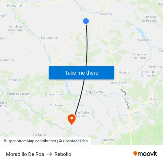 Moradillo De Roa to Rebollo map