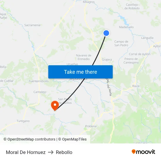 Moral De Hornuez to Rebollo map