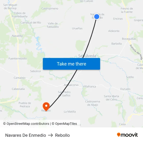 Navares De Enmedio to Rebollo map
