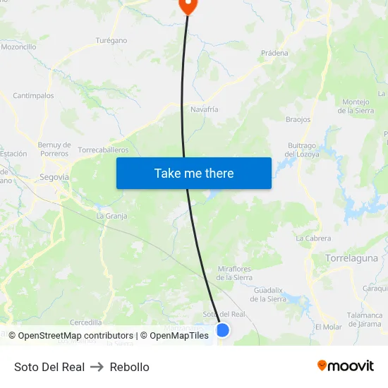 Soto Del Real to Rebollo map