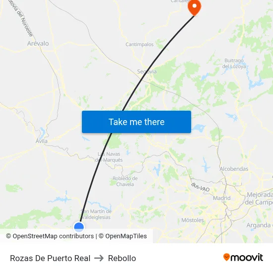 Rozas De Puerto Real to Rebollo map