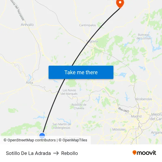 Sotillo De La Adrada to Rebollo map