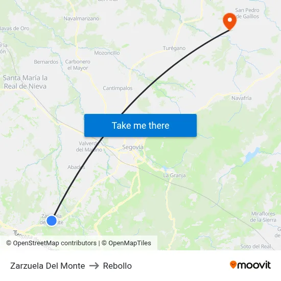 Zarzuela Del Monte to Rebollo map