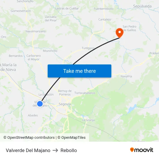Valverde Del Majano to Rebollo map