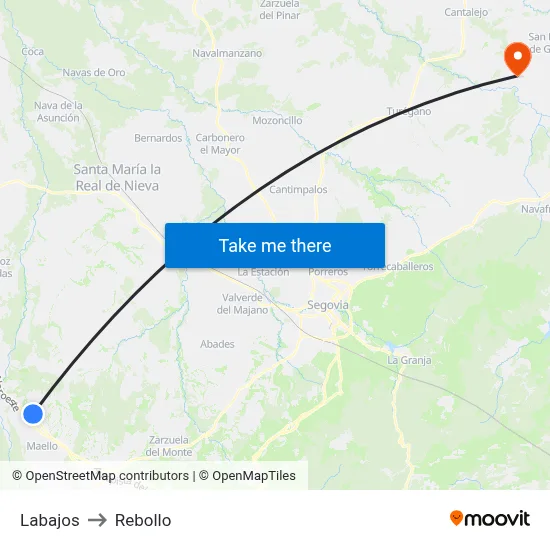 Labajos to Rebollo map