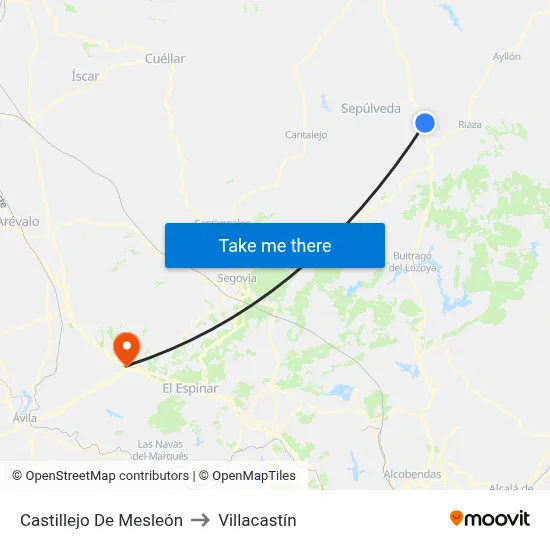 Castillejo De Mesleón to Villacastín map