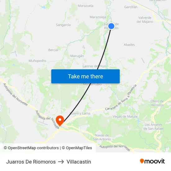 Juarros De Riomoros to Villacastín map