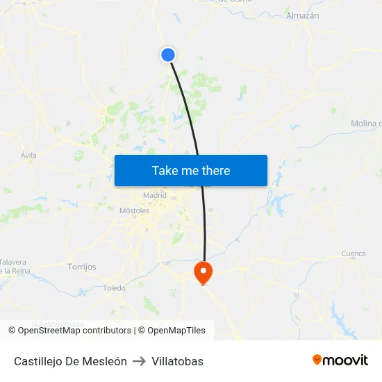 Castillejo De Mesleón to Villatobas map