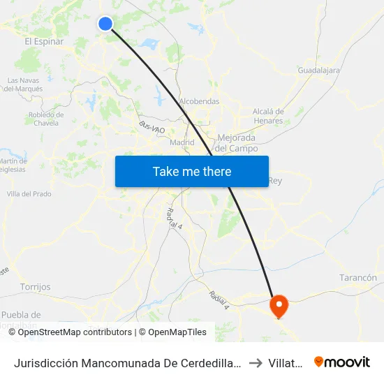Jurisdicción Mancomunada De Cerdedilla Y Navacerrada to Villatobas map