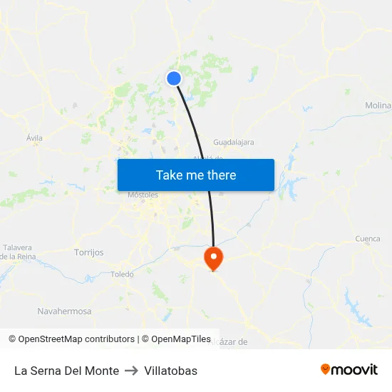 La Serna Del Monte to Villatobas map