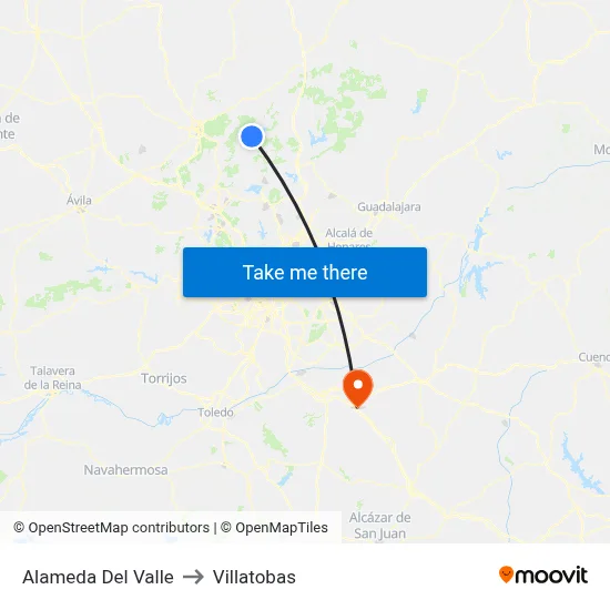 Alameda Del Valle to Villatobas map