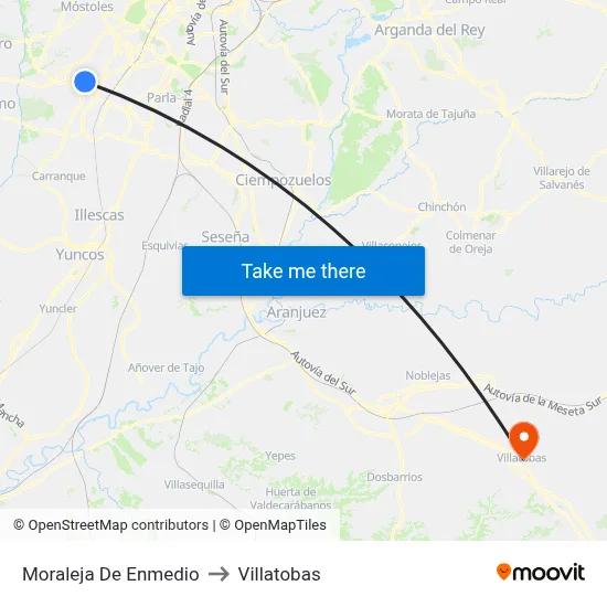 Moraleja De Enmedio to Villatobas map