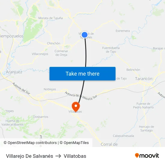 Villarejo De Salvanés to Villatobas map
