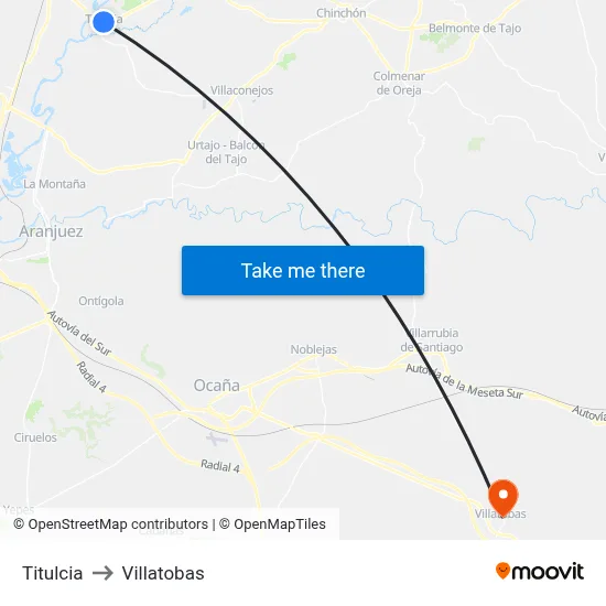 Titulcia to Villatobas map