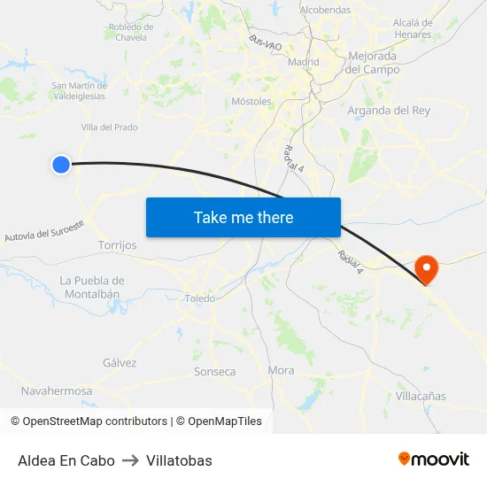 Aldea En Cabo to Villatobas map