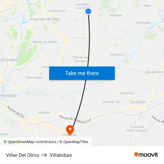 Villar Del Olmo to Villatobas map
