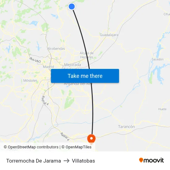 Torremocha De Jarama to Villatobas map
